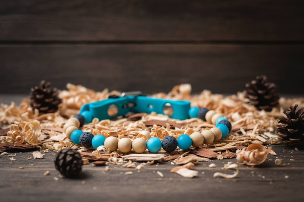 Blue Lagoon Cedar Tick Collar - Burgundy Theme