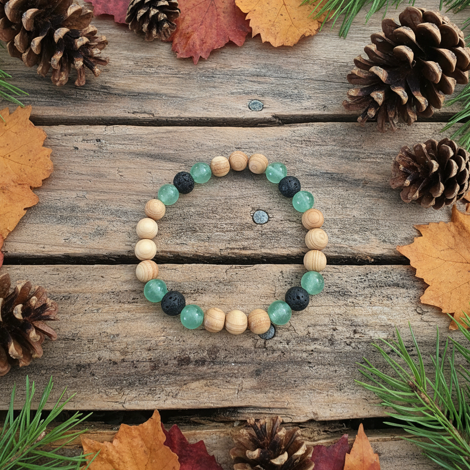 Green Jade Cedar Bracelet/Anklet - Match With Your Pups Cedar Tick Collar