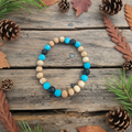 Blue Lagoon Cedar Bracelet/Anklet - Match With Your Pups Cedar Tick Collar