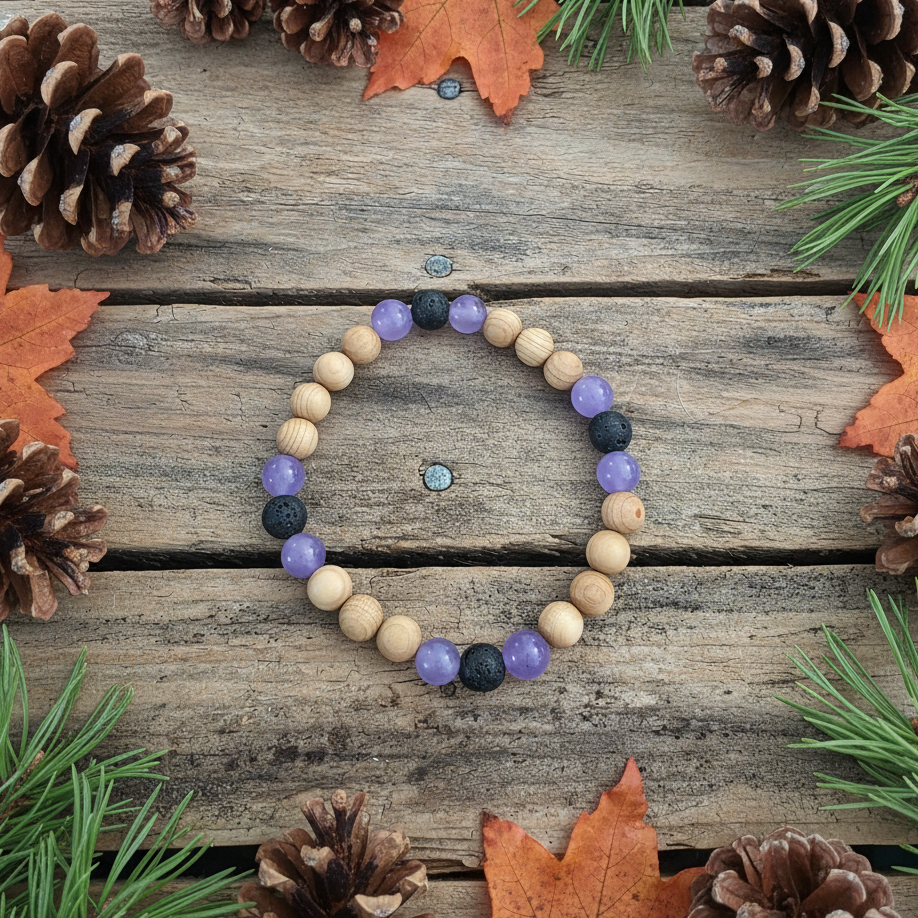 Purple Jade Cedar Bracelet/Anklet - Match With Your Pups Cedar Tick Collar