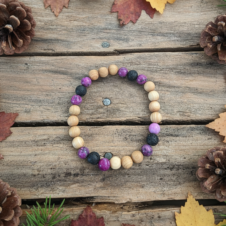 Mystic Purple Cedar Bracelet/Anklet - Match With Your Pups Cedar Tick Collar