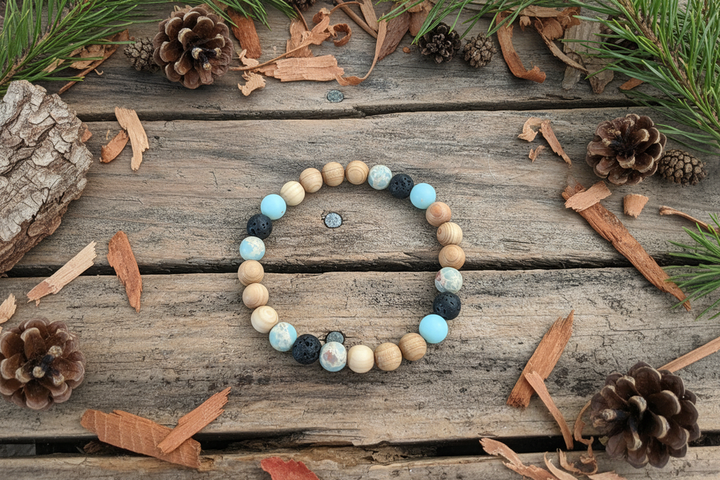 Ocean Breeze Cedar Bracelet/Anklet - Match With Your Pups Cedar Tick Collar