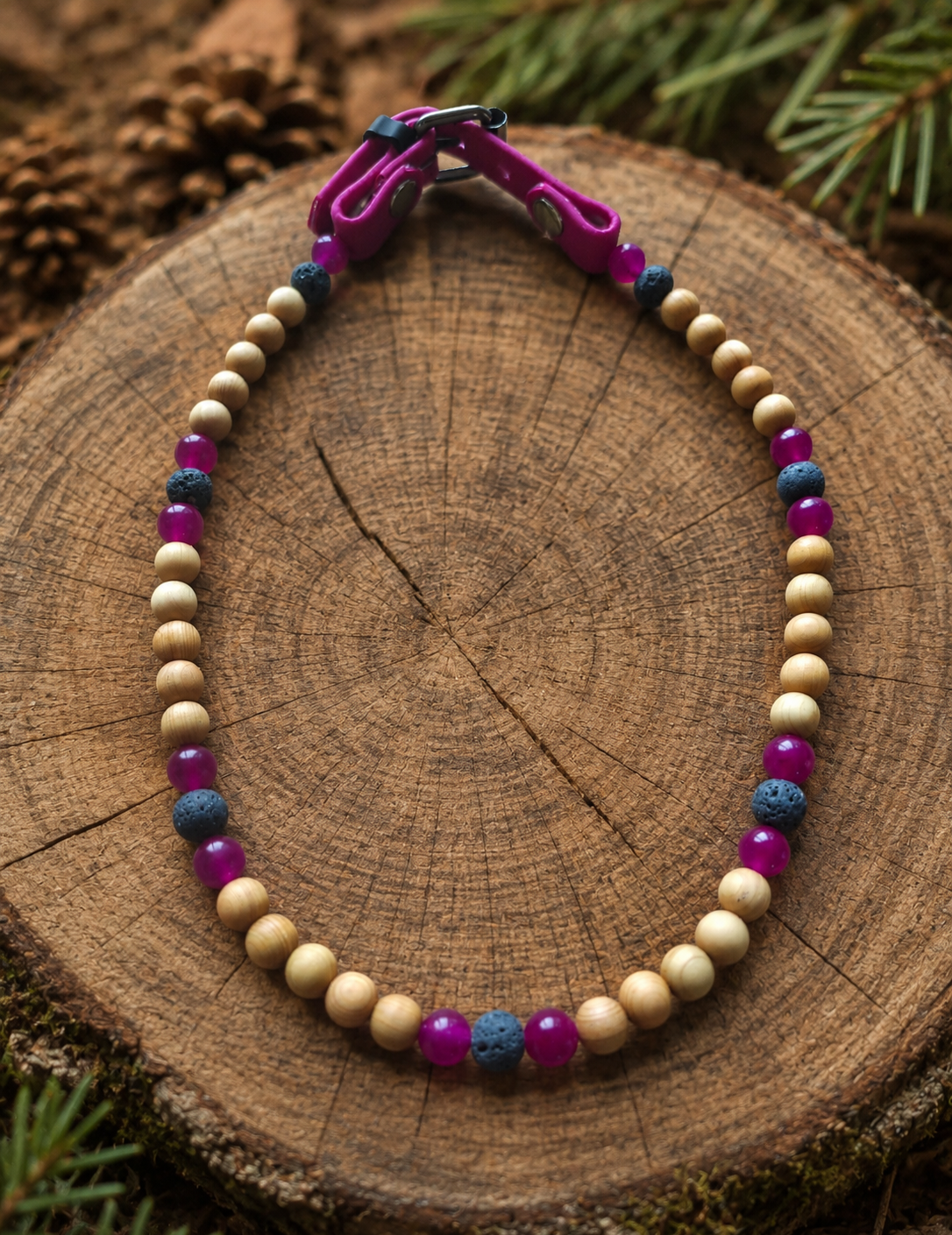 Burgundy Cedar Tick Collar